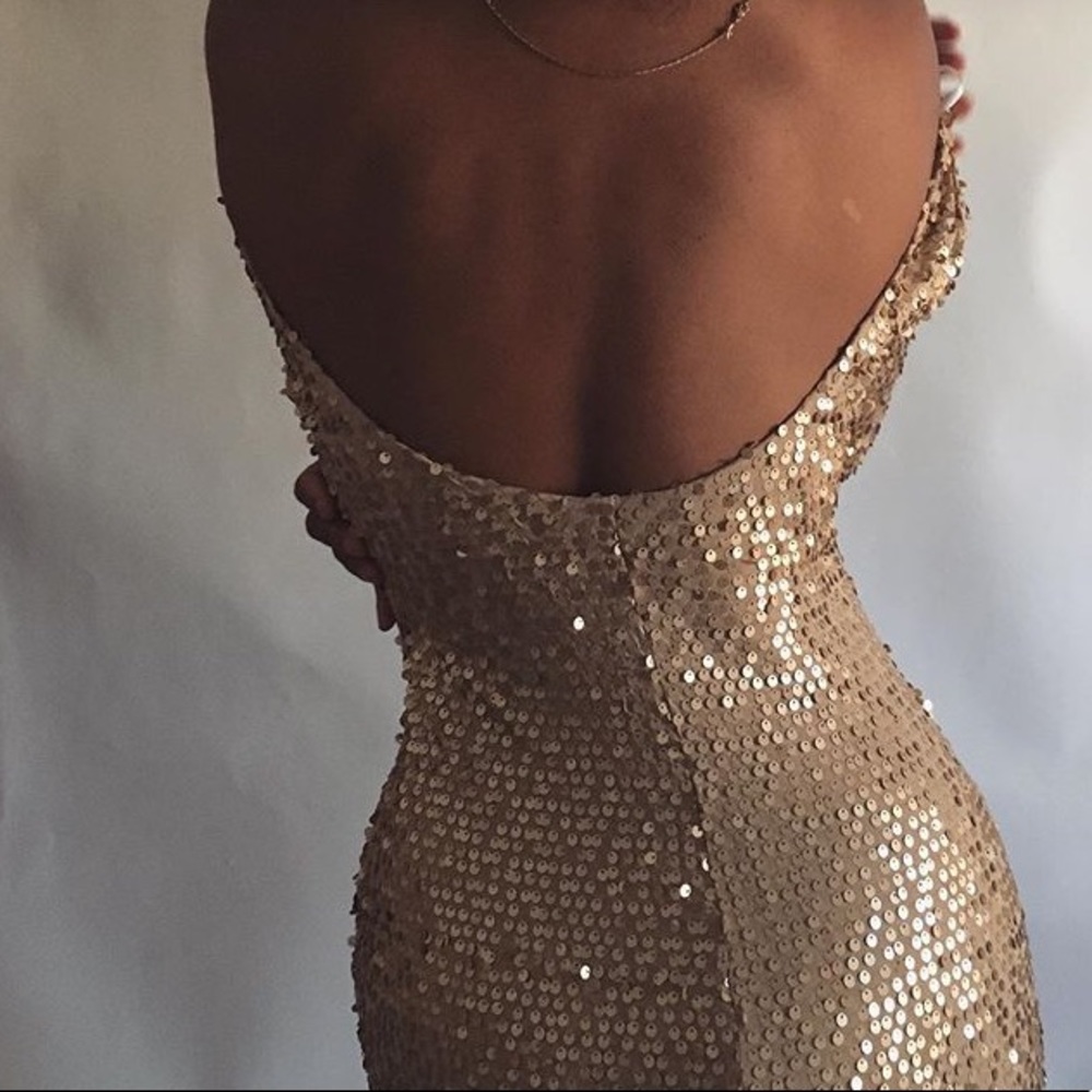 Gold Sequin mini Dress